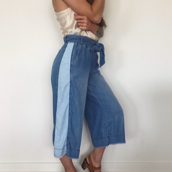 Anthropologie Pants - [Anthropologie] chambray wide leg pants